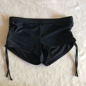 Arizona Jean Black Side Scrunched Swimming Shorts